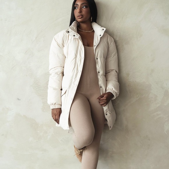 JLUXLABEL ASPEN LONG PUFFER COAT Ivory - S - Picture 2 of 13